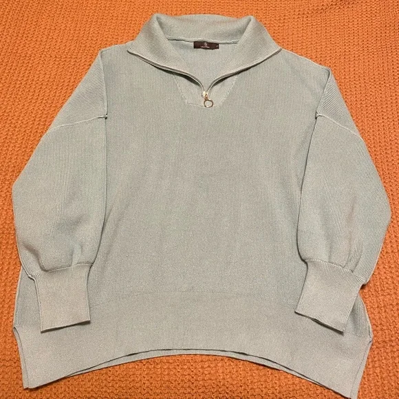 Blue Quarter-Zip Sweater - Picture 5 of 7